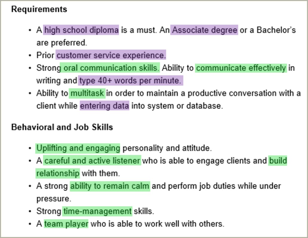 Skills List For Customer Service Resume