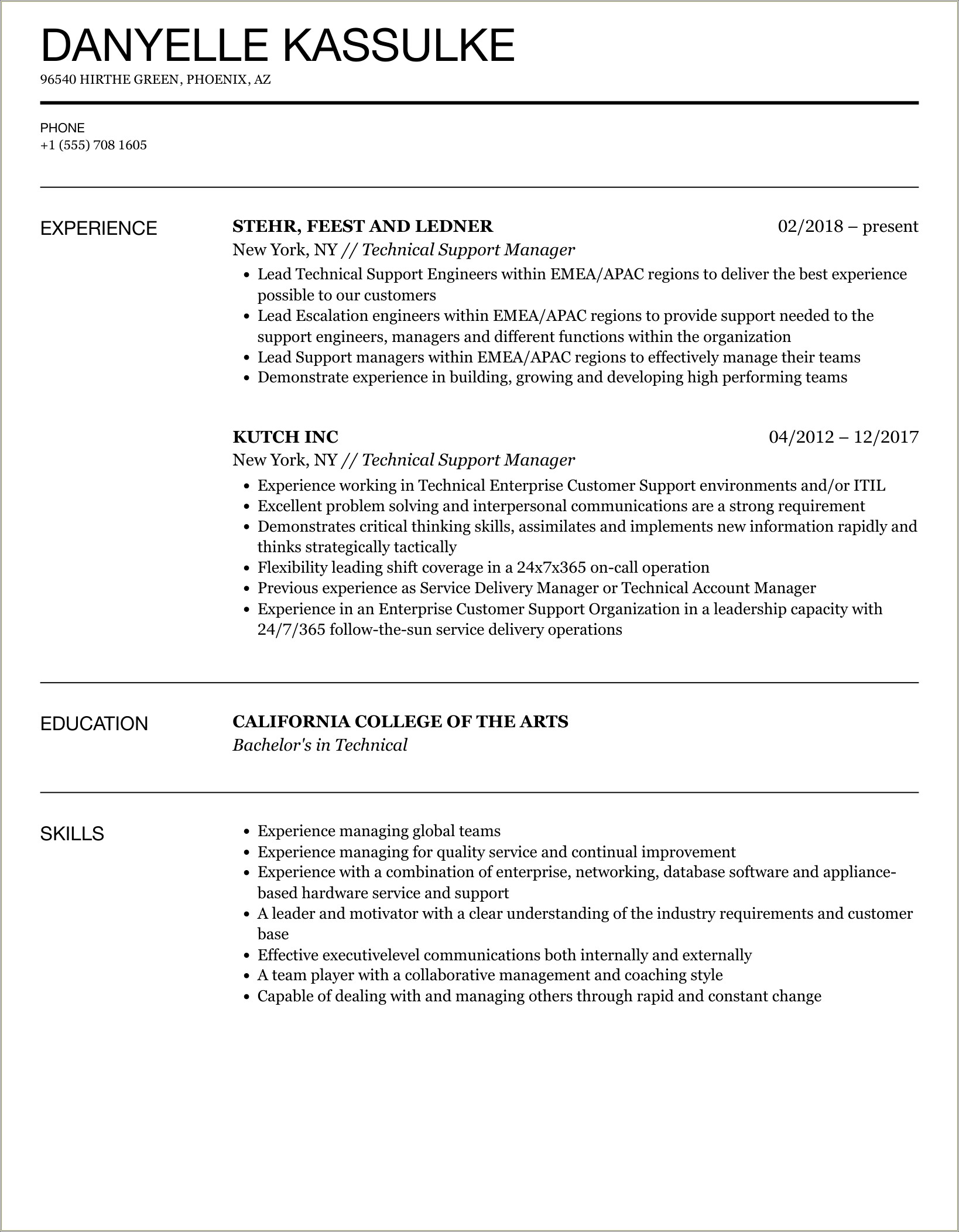 Skills Needed For It Support Resume