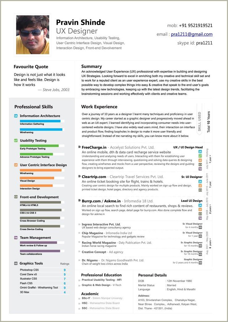 Skills Needed For User Experience On Resume