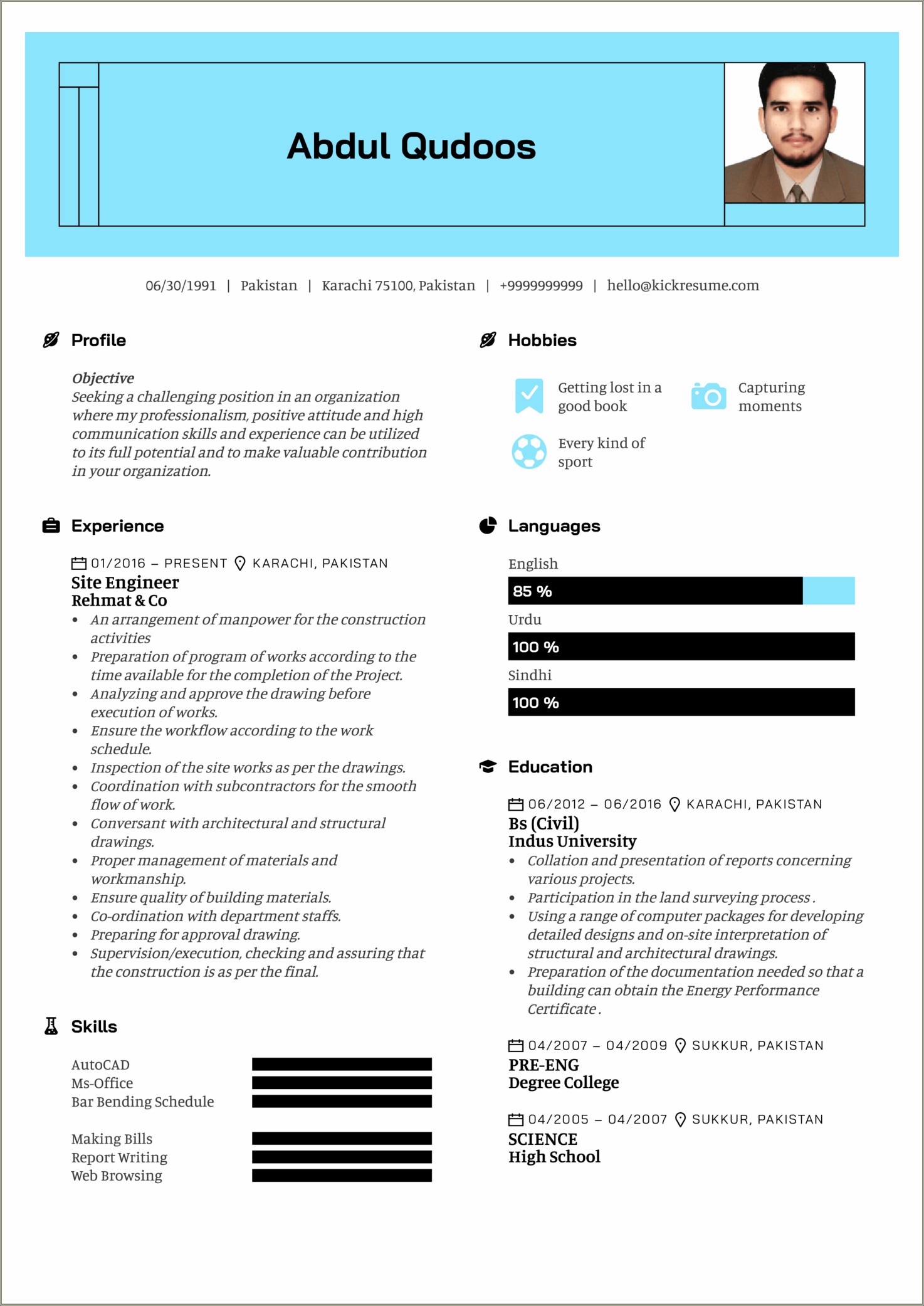 Skills Of Civil Engineer In Resume