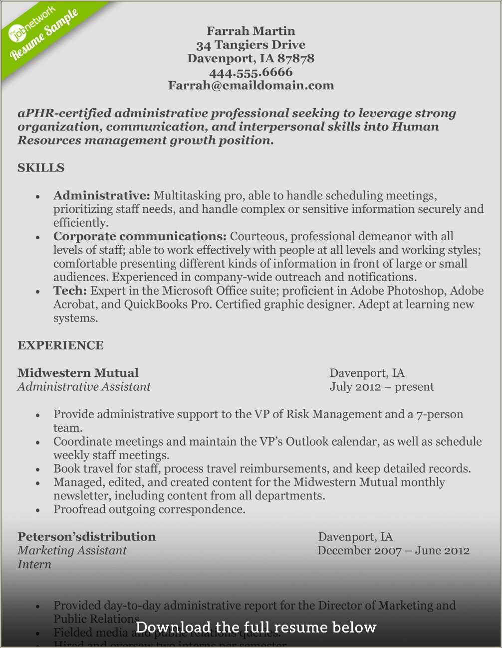 Skills Of Hrm Graduate In Resume