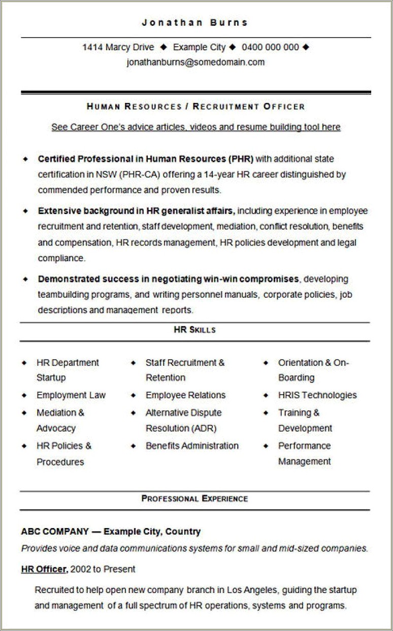 Skills Of Hrm Students In Resume