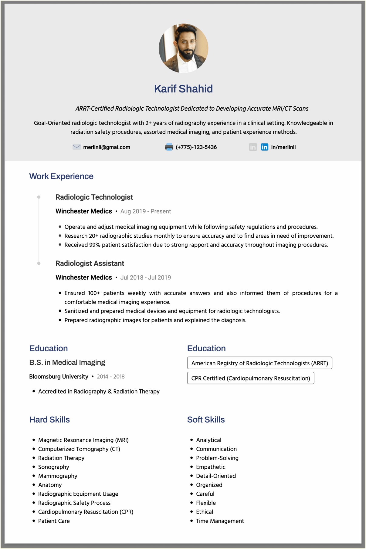 Skills Of Medical Technologist For Resume