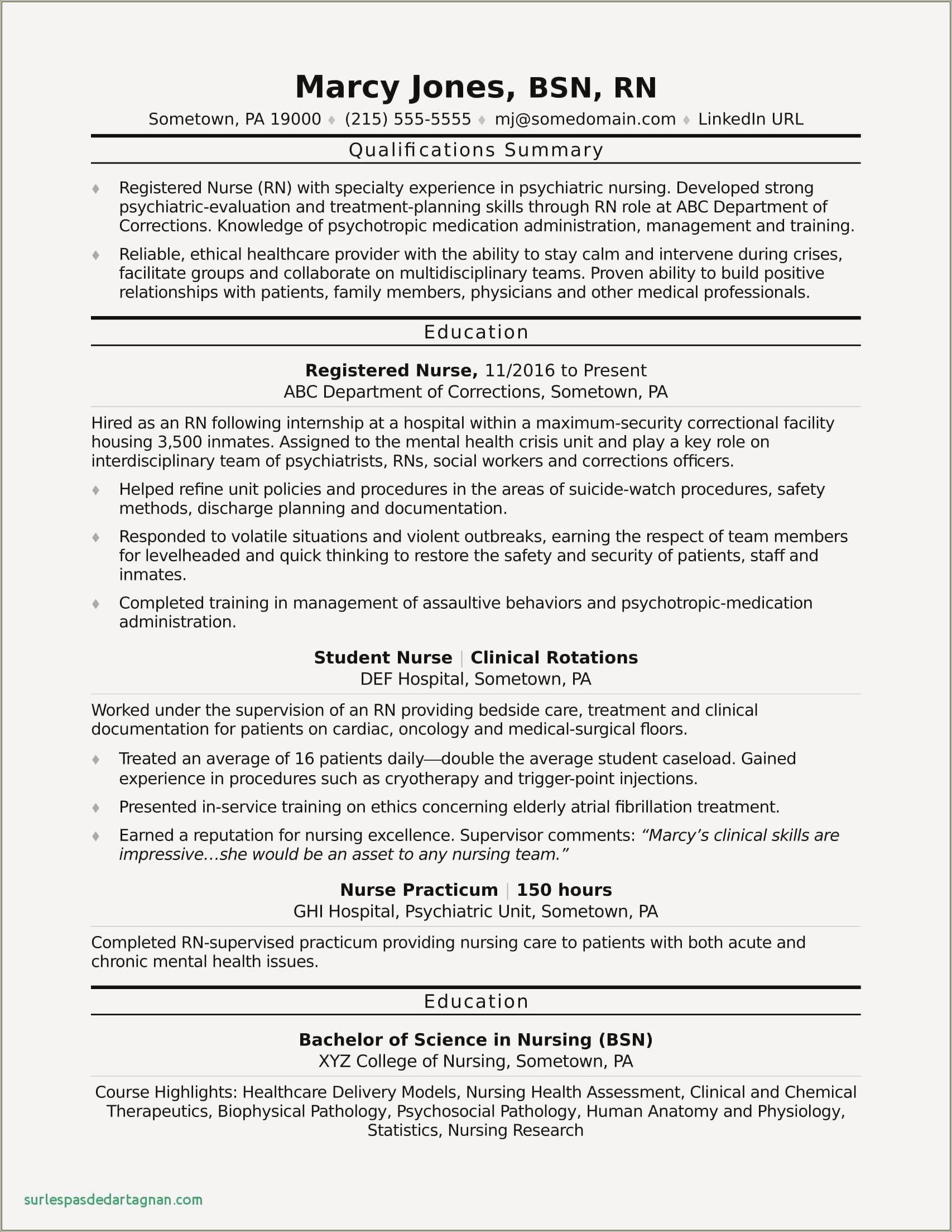 Skills On A Resume For Nursing