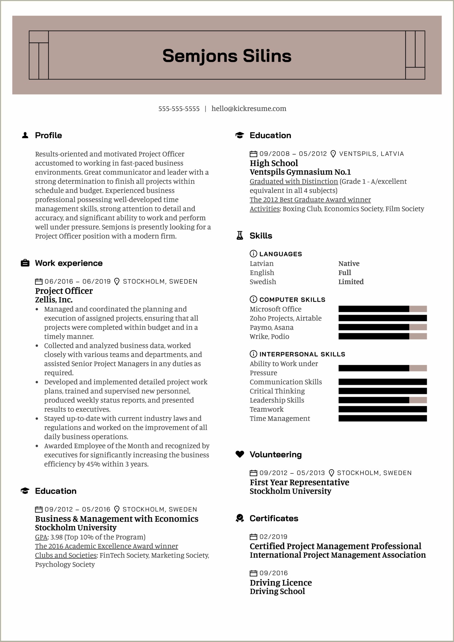 Skills Or Personal Project On Resume