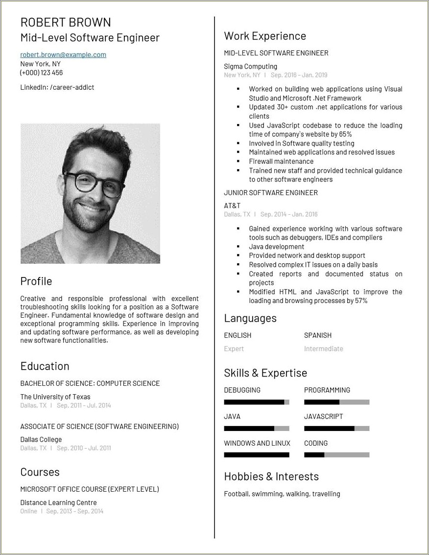 Skills Section In Resume Example Engineer