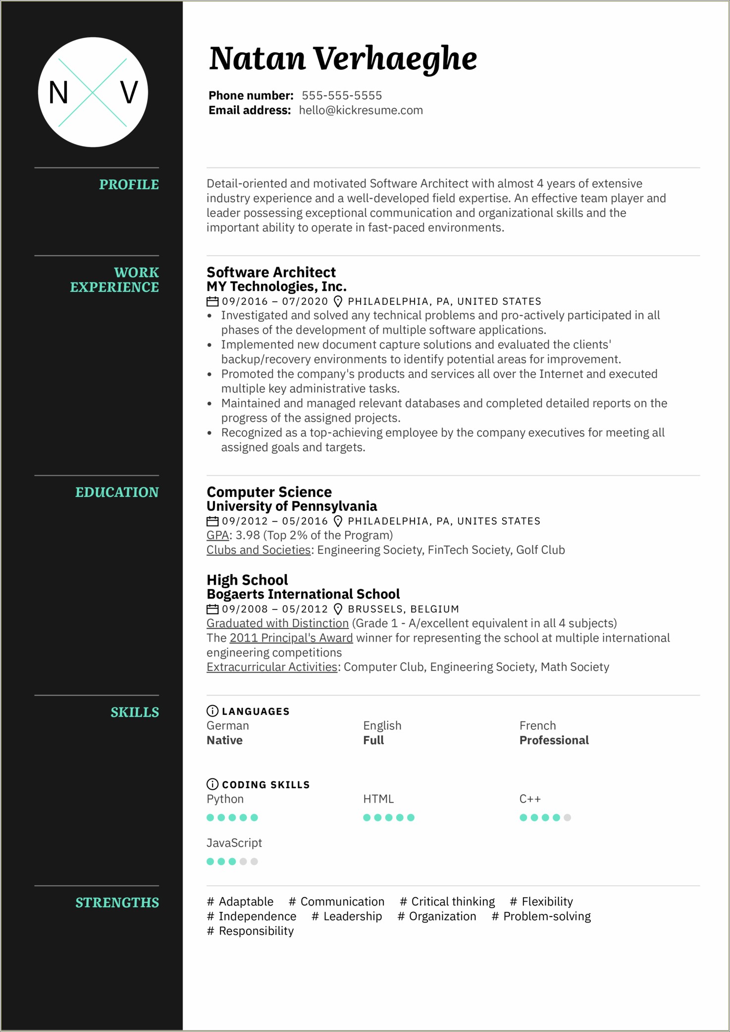 Skills Section Of Resume For Architects