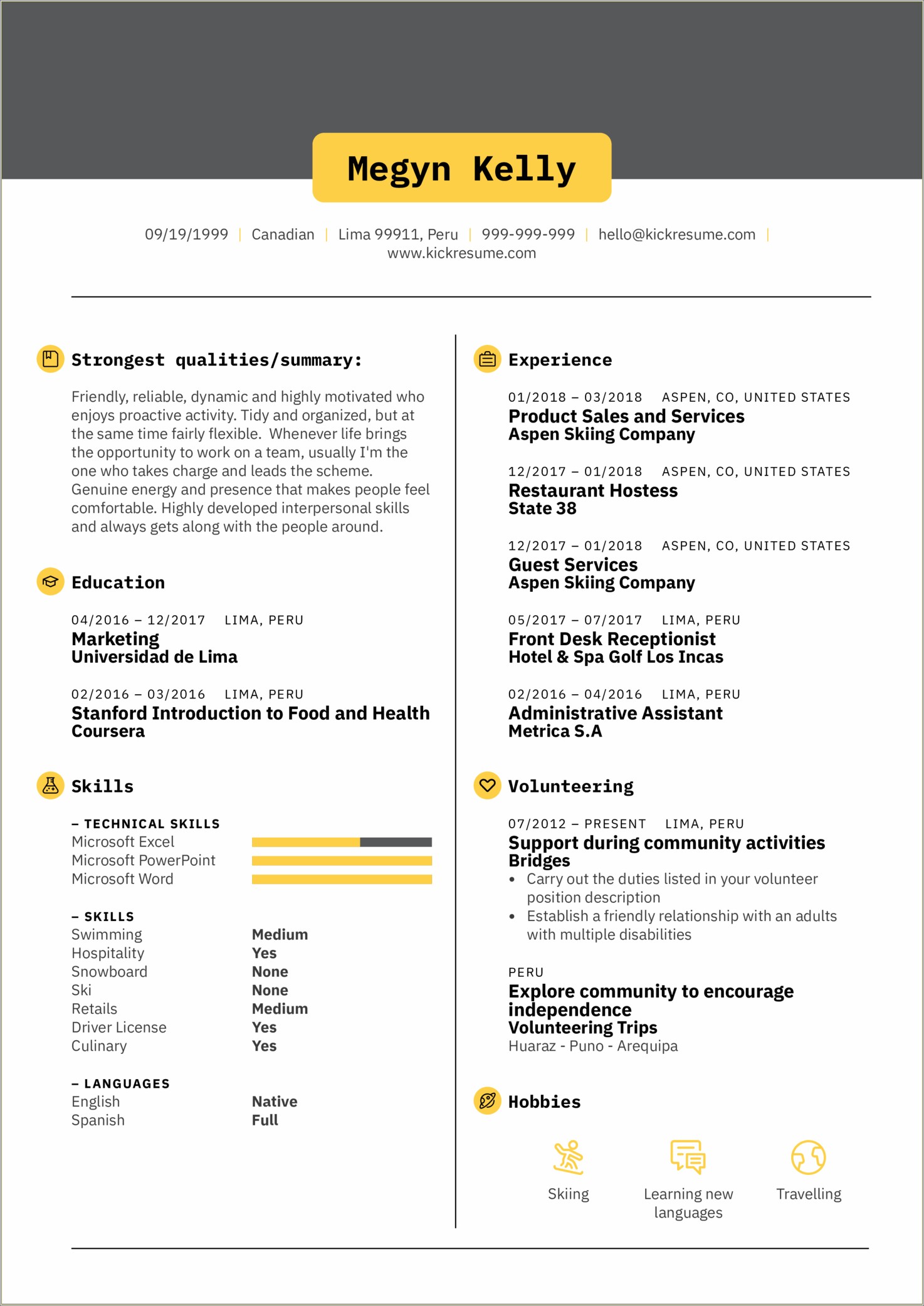 Skills Section Of Resume For Receptionist