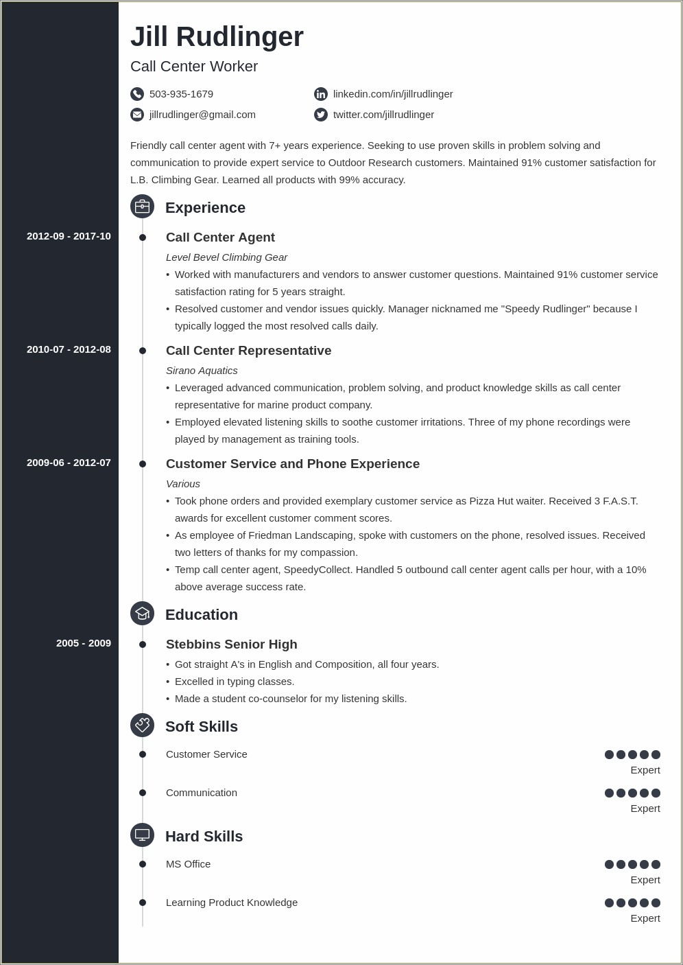 Skills To Add For Call Center Representative Resume