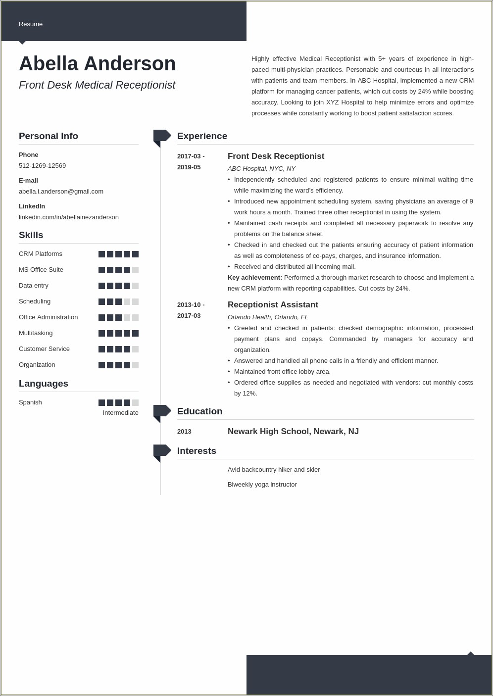 Skills To Add On Resume For Hospital Receptionist