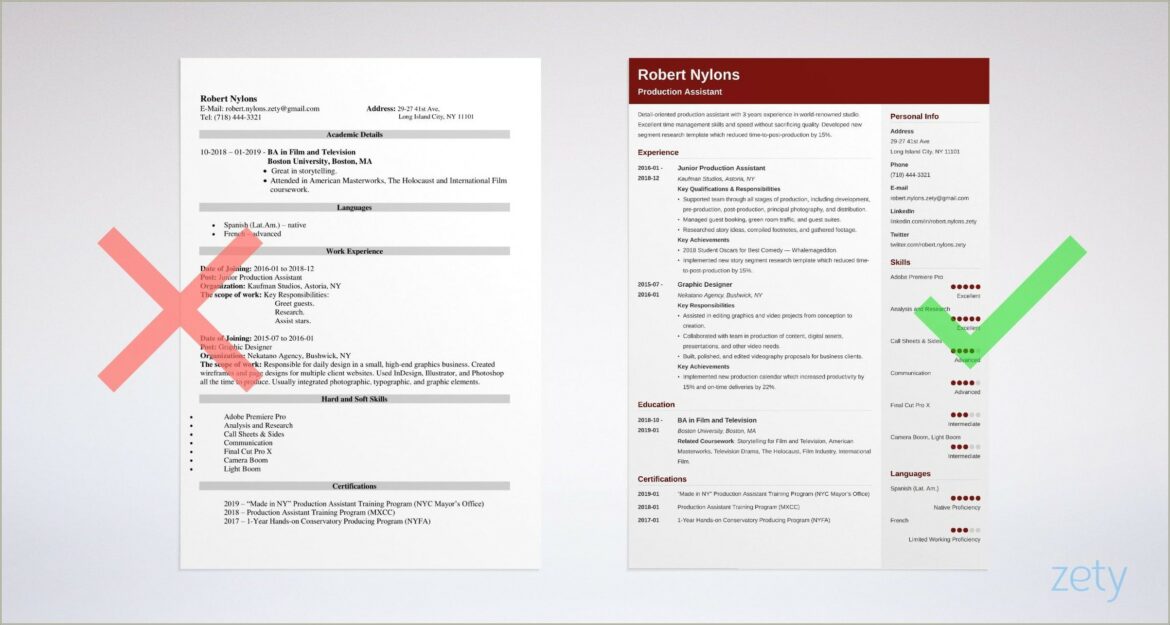 Skills To Add On Resume For Televiosn