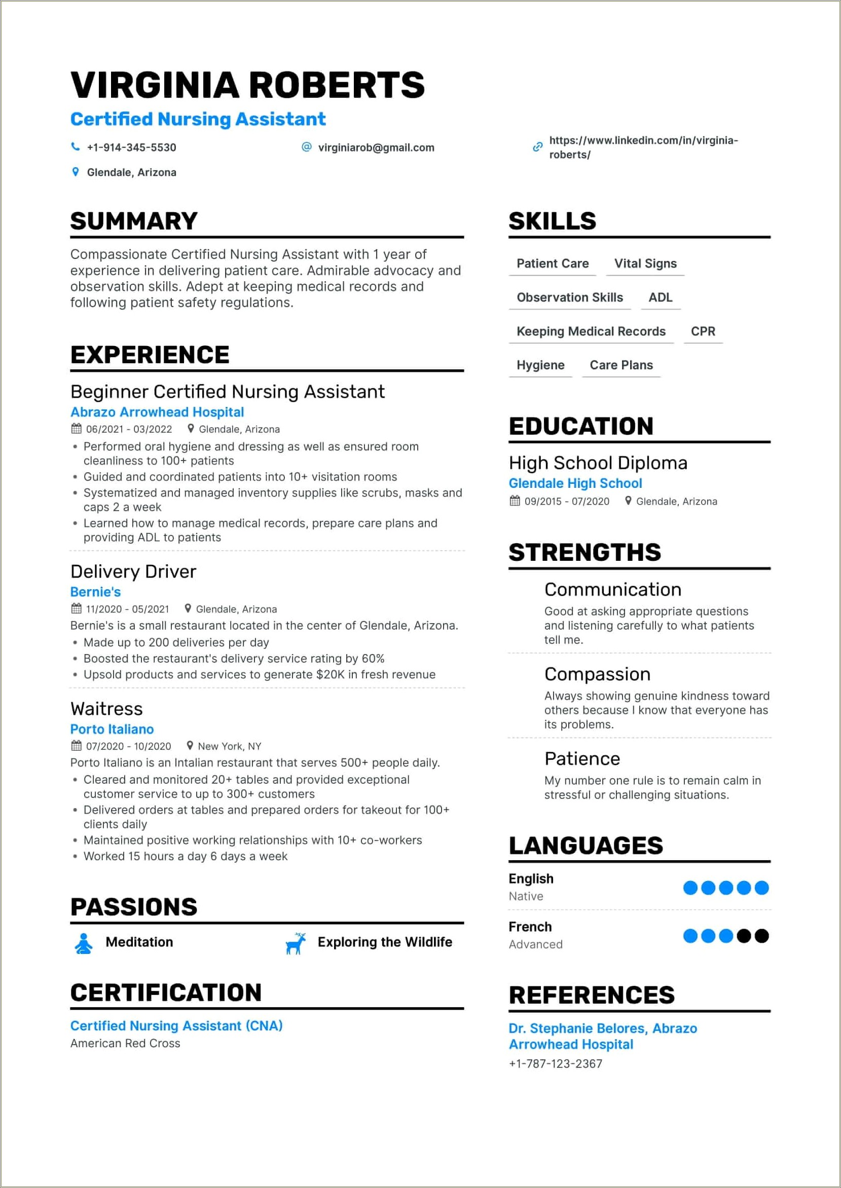 Skills To Have On A Cna Resume