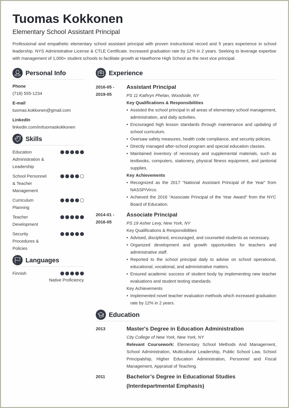 Skills To Include On Assistant Principal Resume