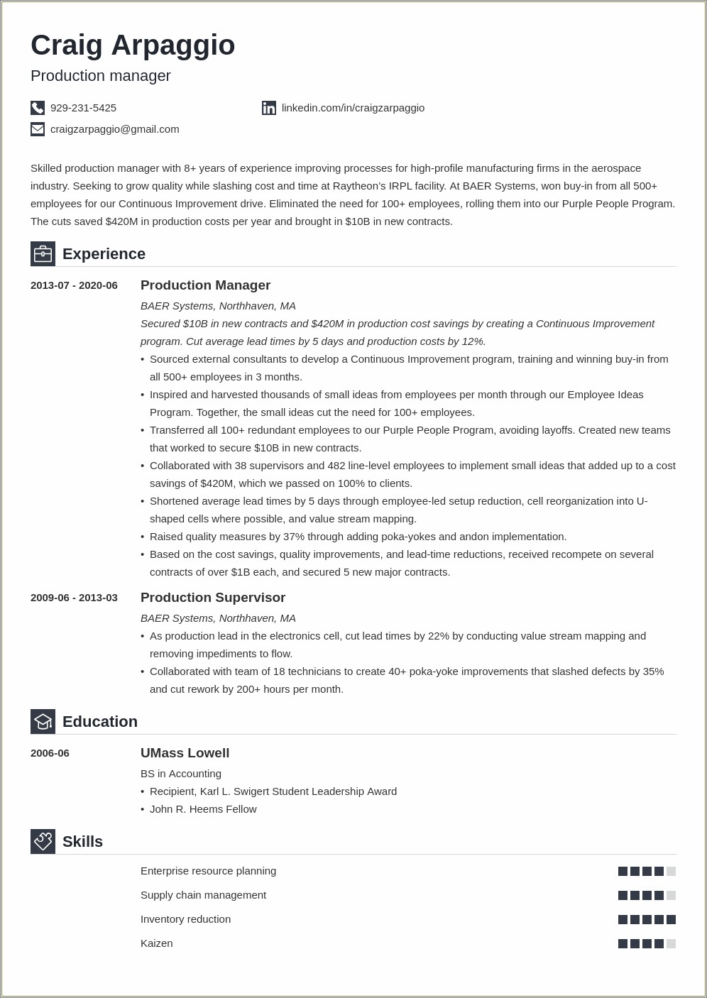 Skills To Include On Production Manager Resume