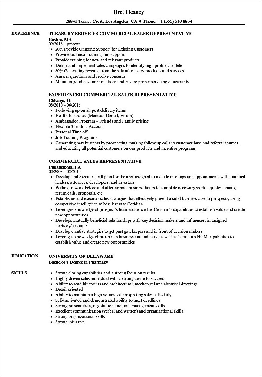 Skills To Include On Resume For Salesperson