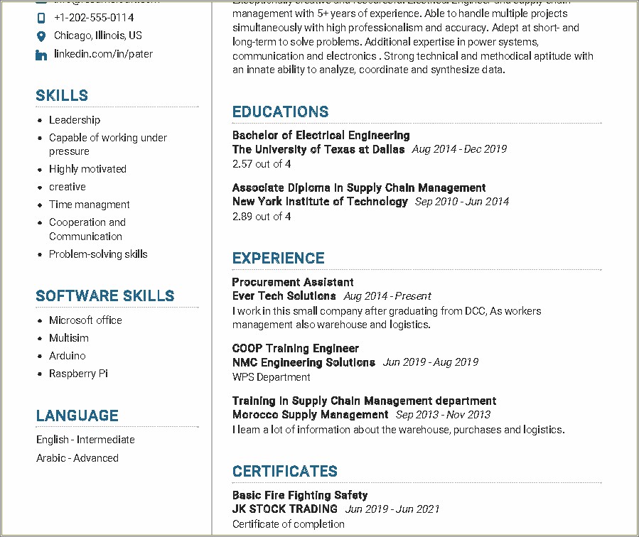 Skills To List In Electrical Engineering Resume