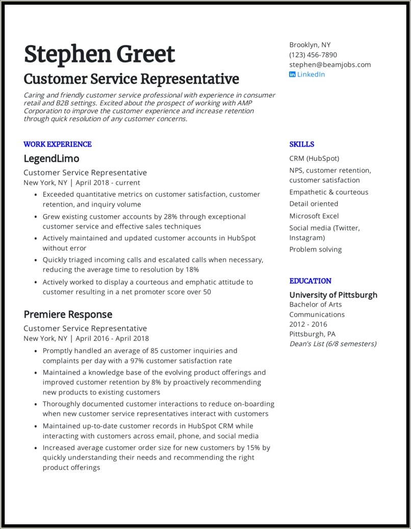 Skills To List On A Customer Service Resume