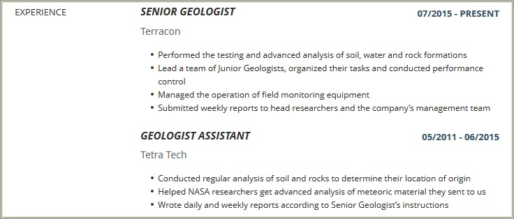 Skills To List On A Geologic Resume