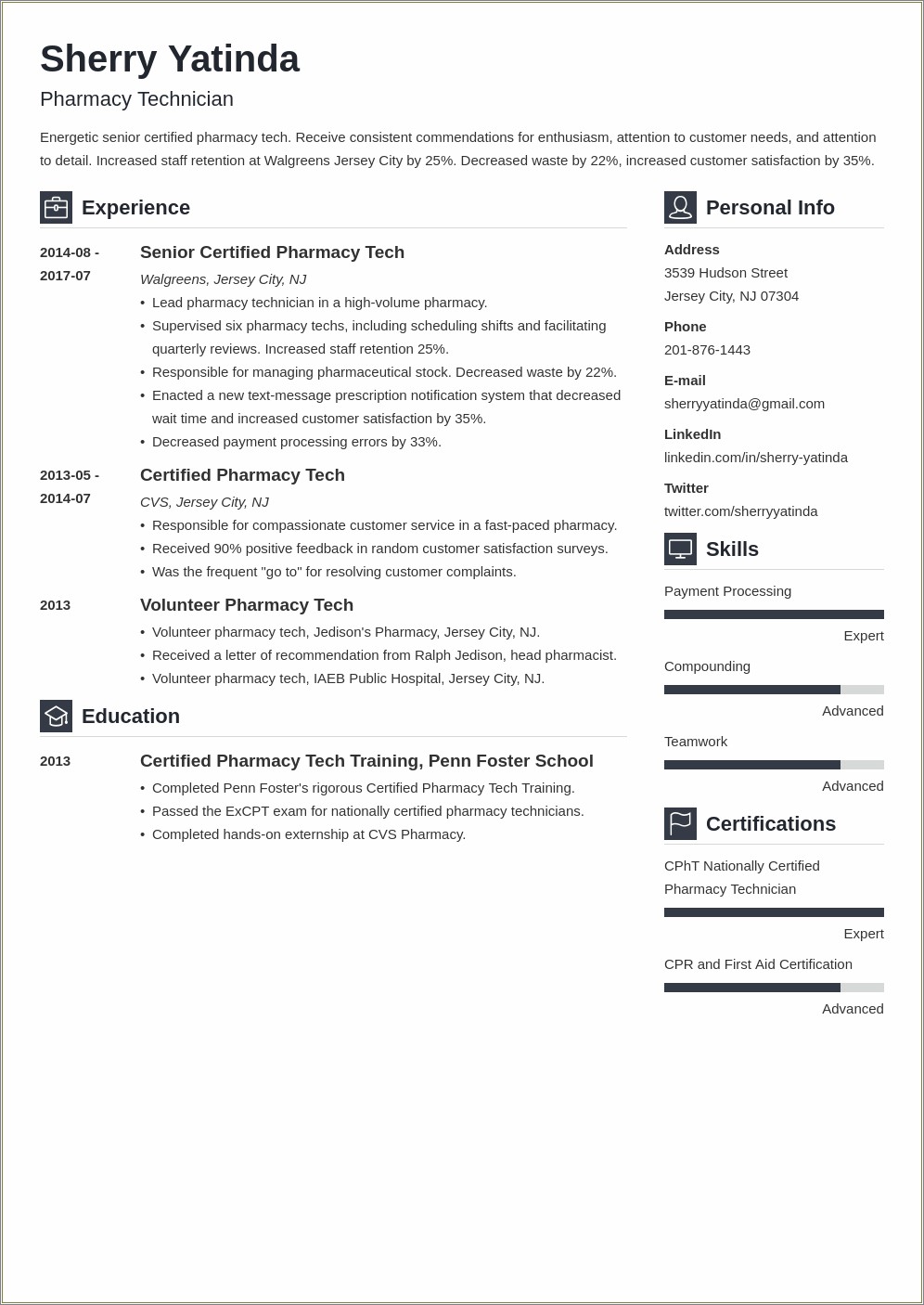 Skills To List On A Pharmacy Tech Resume