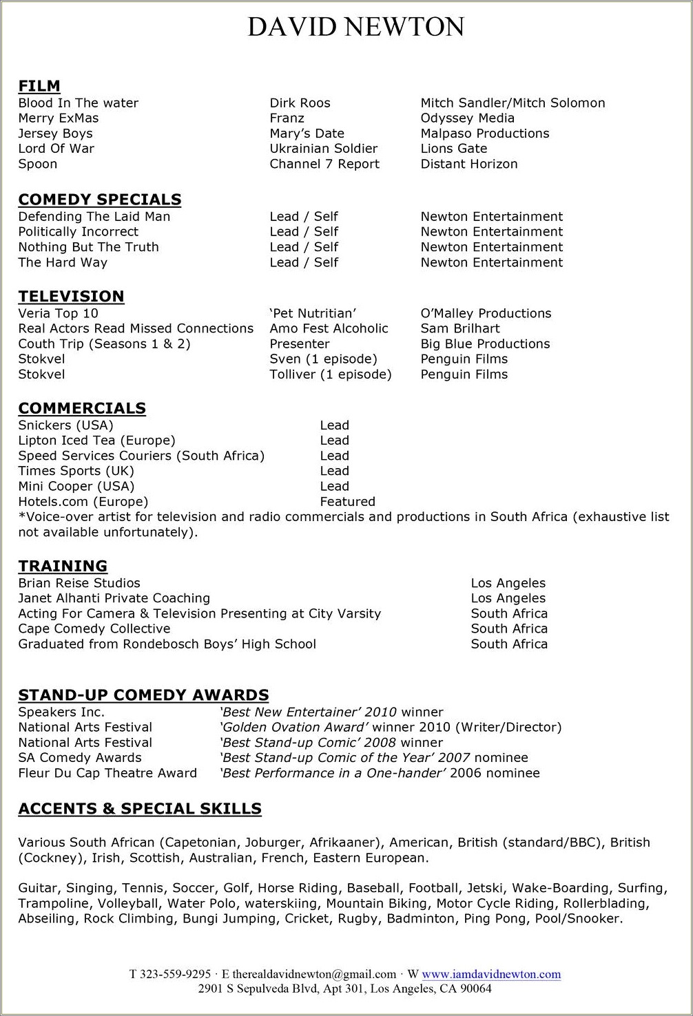 Skills To List On An Acting Resume