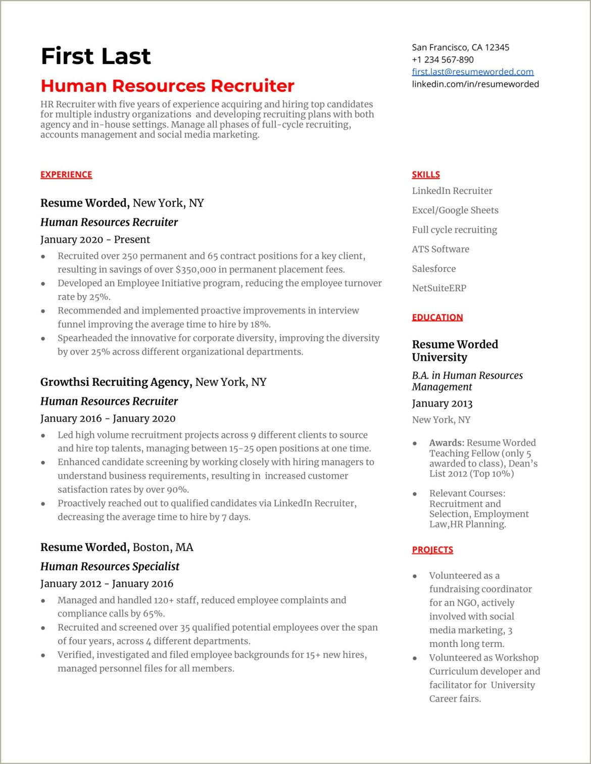 Skills To List On Hr Resume