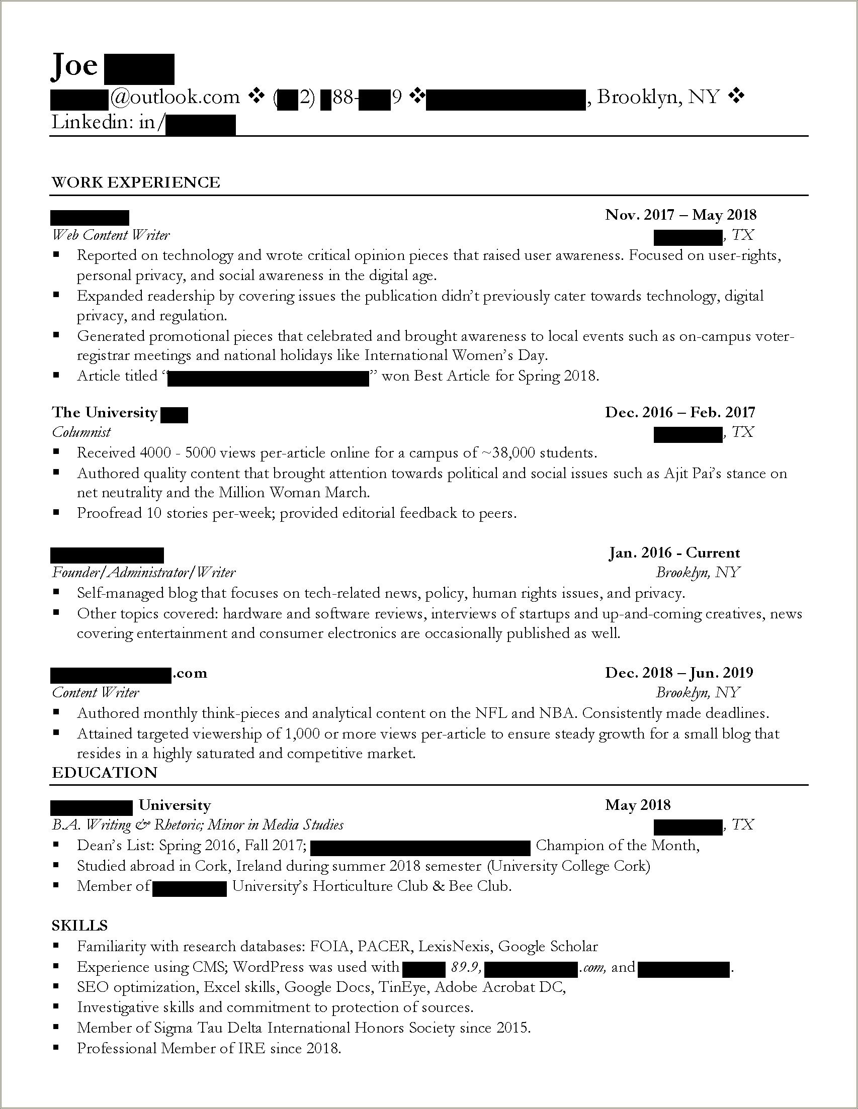 Skills To List On Linkedin Resume For Investigators