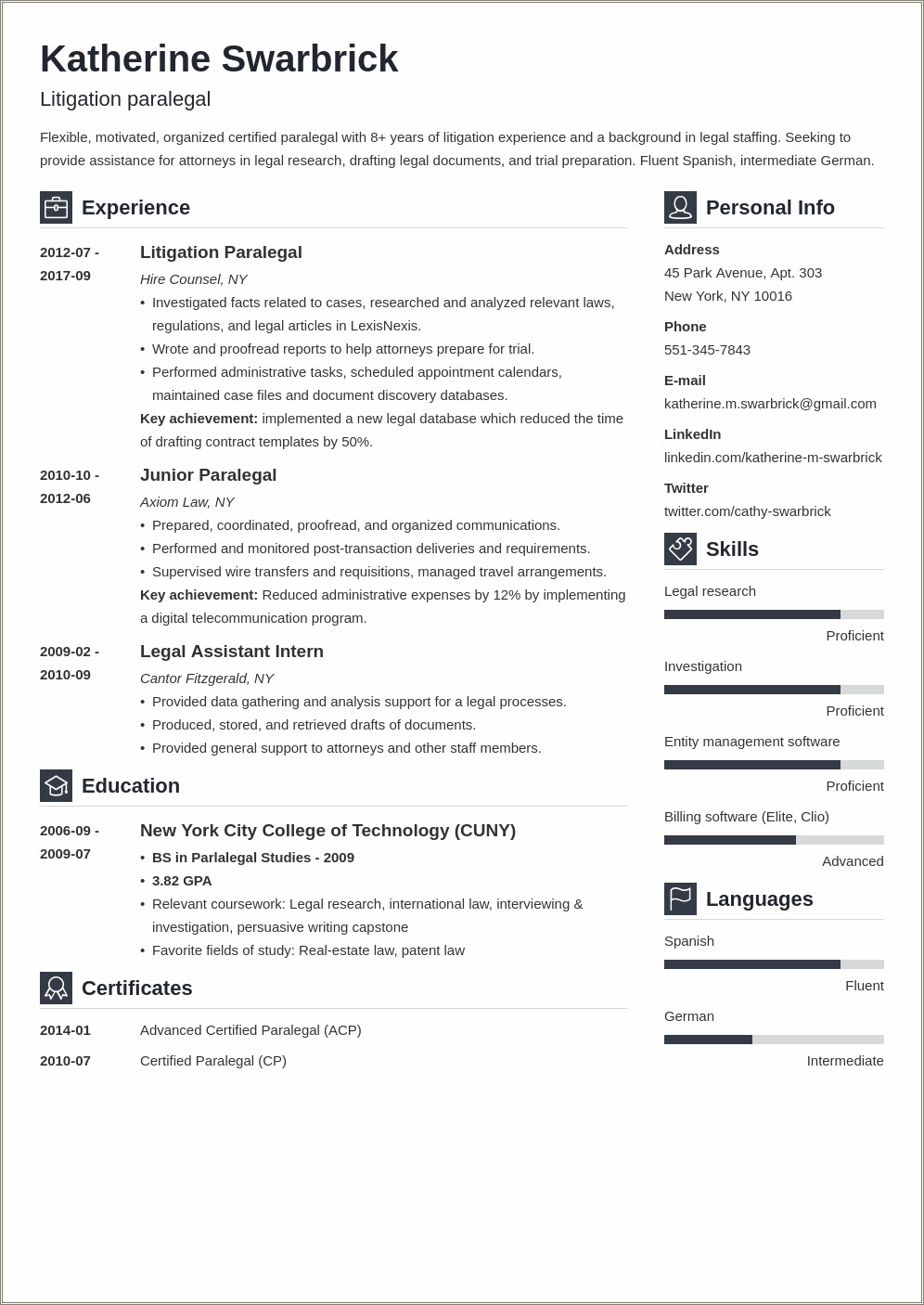 Skills To List On Paralegal Resume