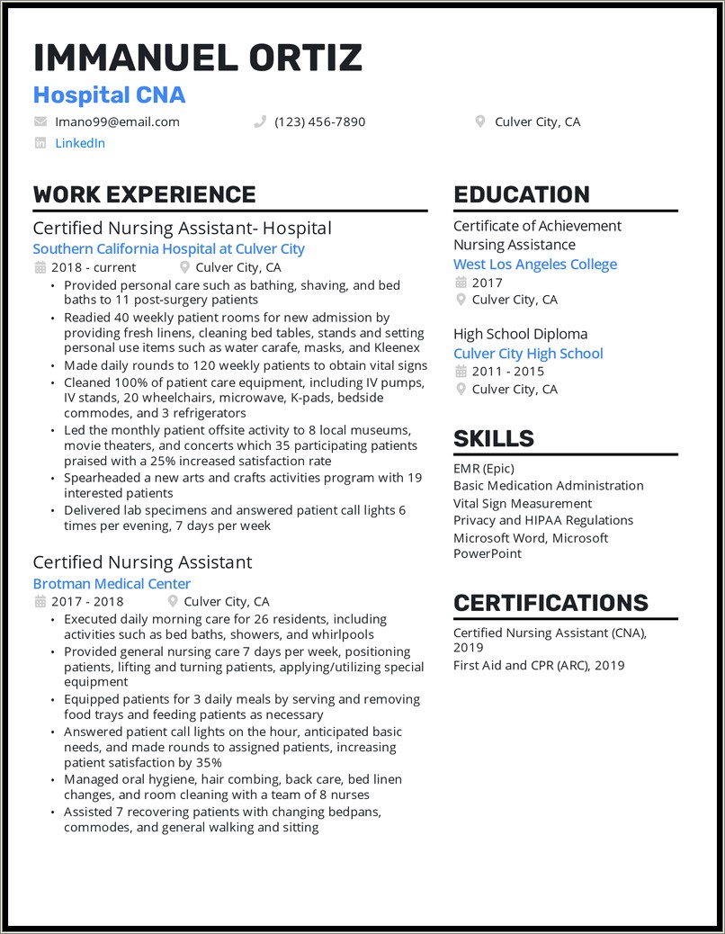 Skills To List On Premed Resume