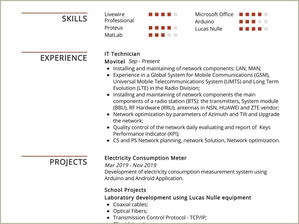 Skills To List On Resume For Telecommunications