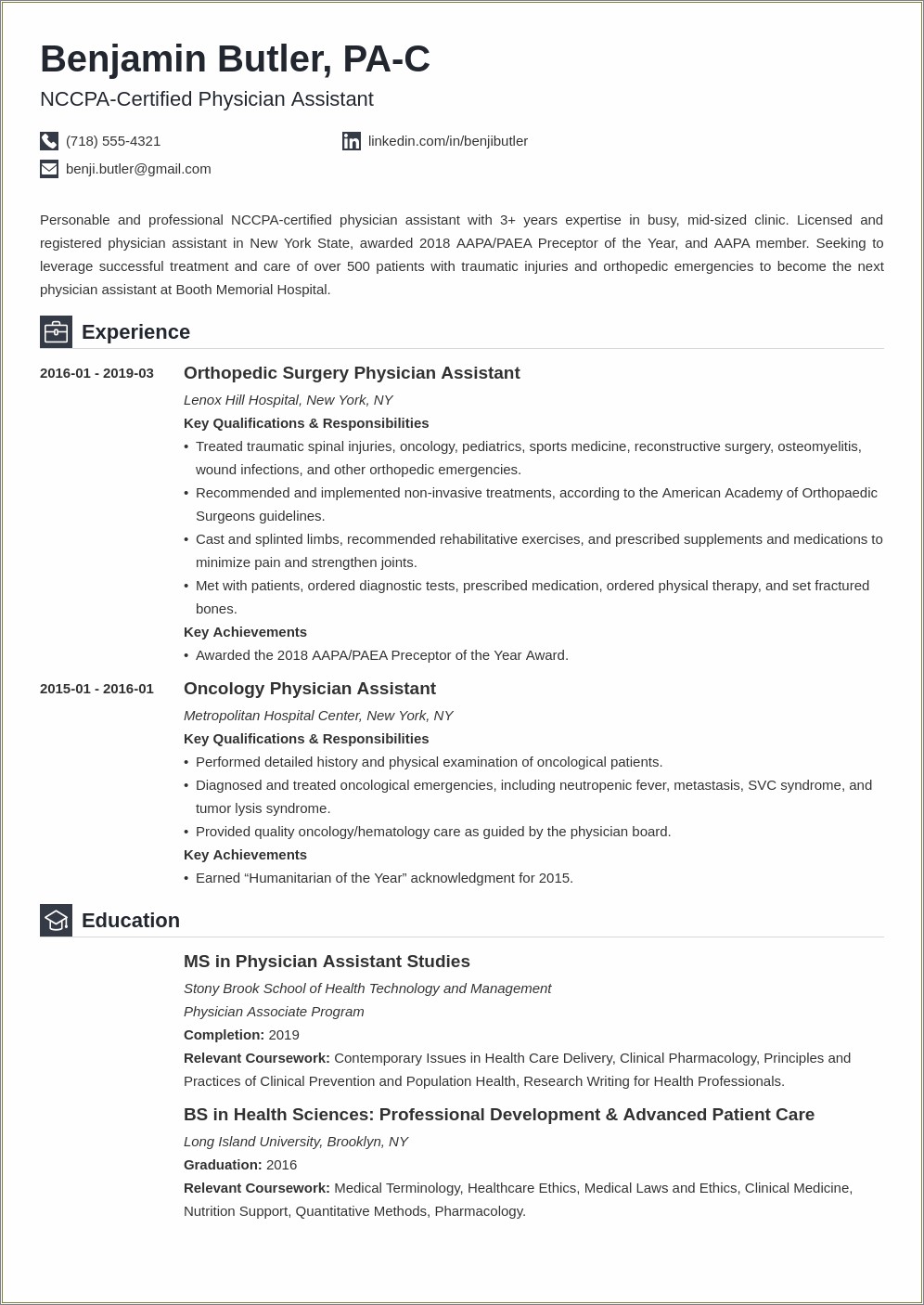 Skills To List On Resume Physician Assistant