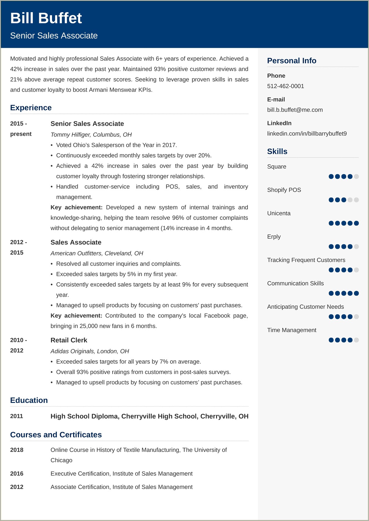 Skills To Look For In Sales Associate Resume