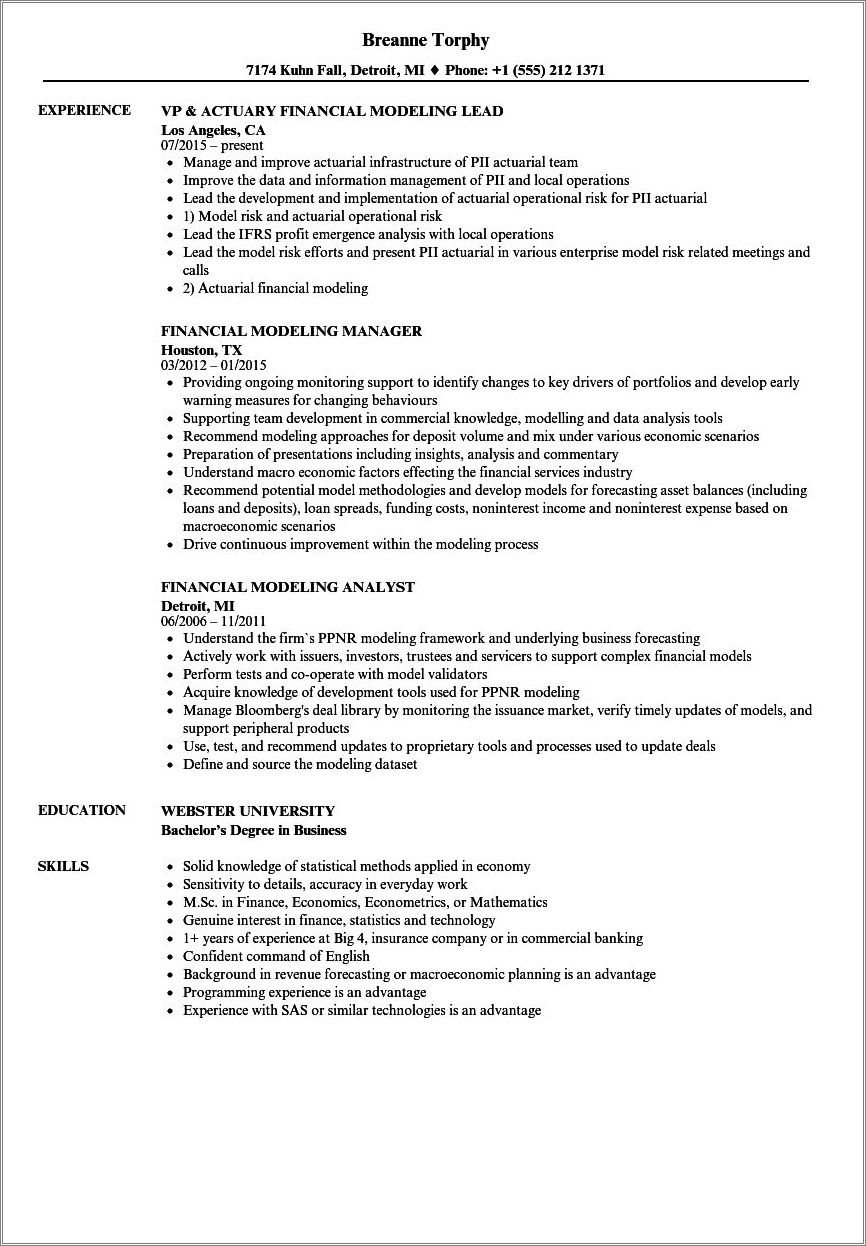 Skills To Mention In Finance Resume