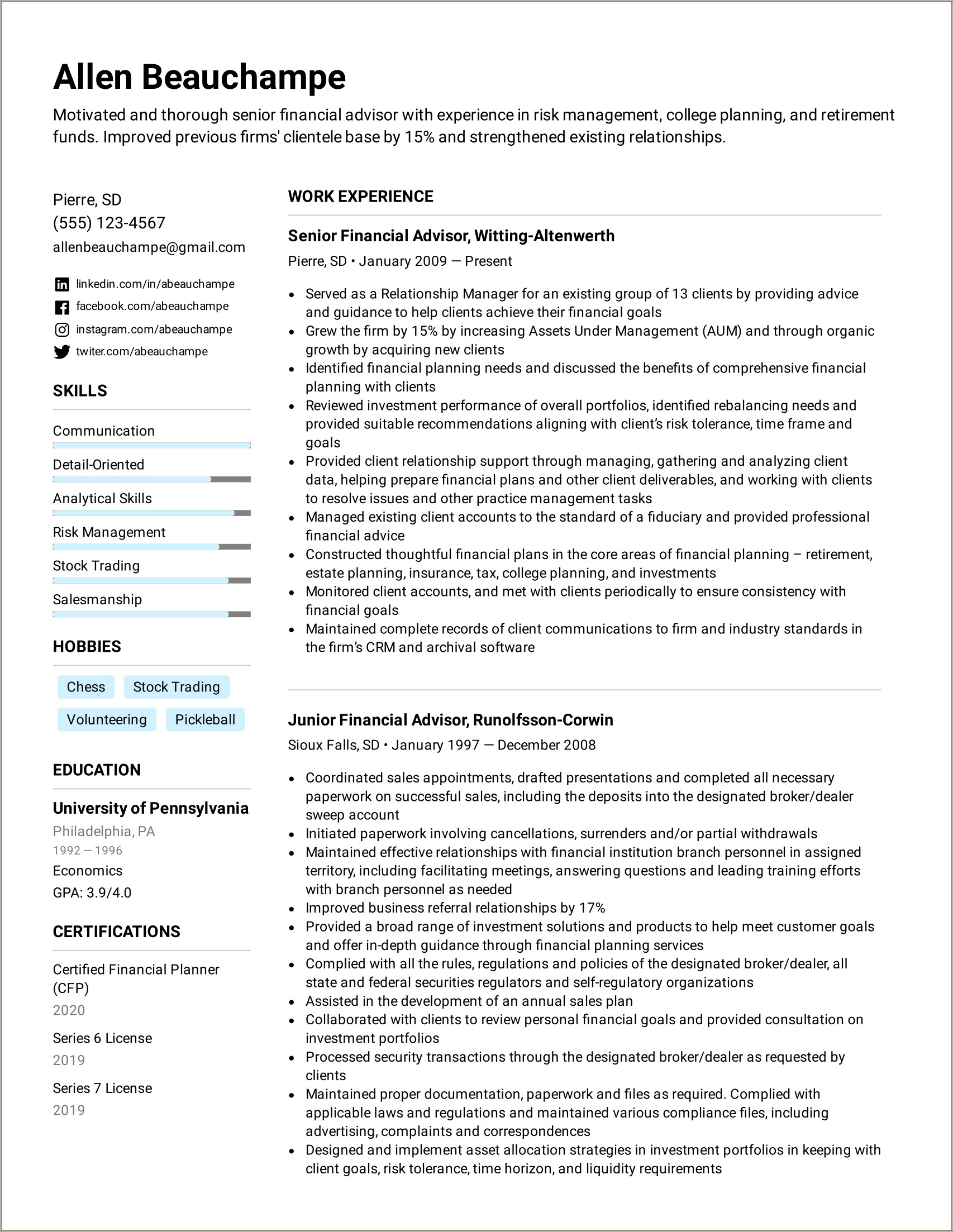 Skills To Mention On A Resume For Finance