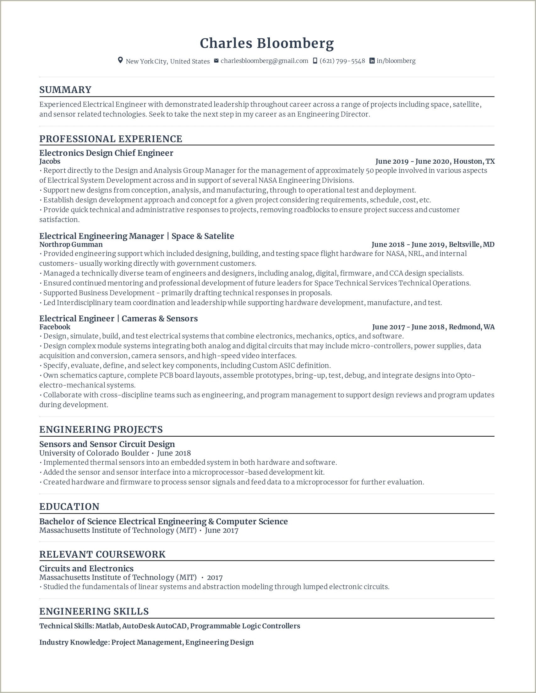 Skills To Put On A Resume Engineering