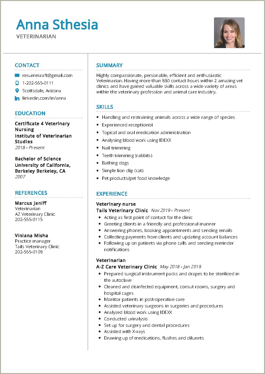 Skills To Put On A Veterinary Resume