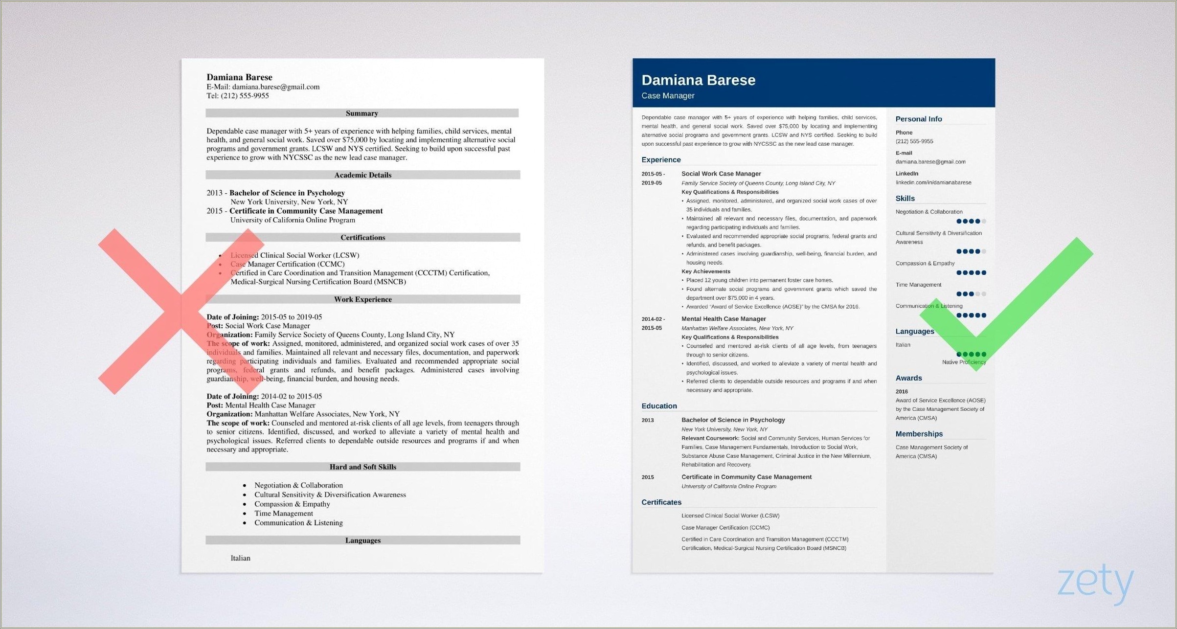 Skills To Put On Case Manager Resume