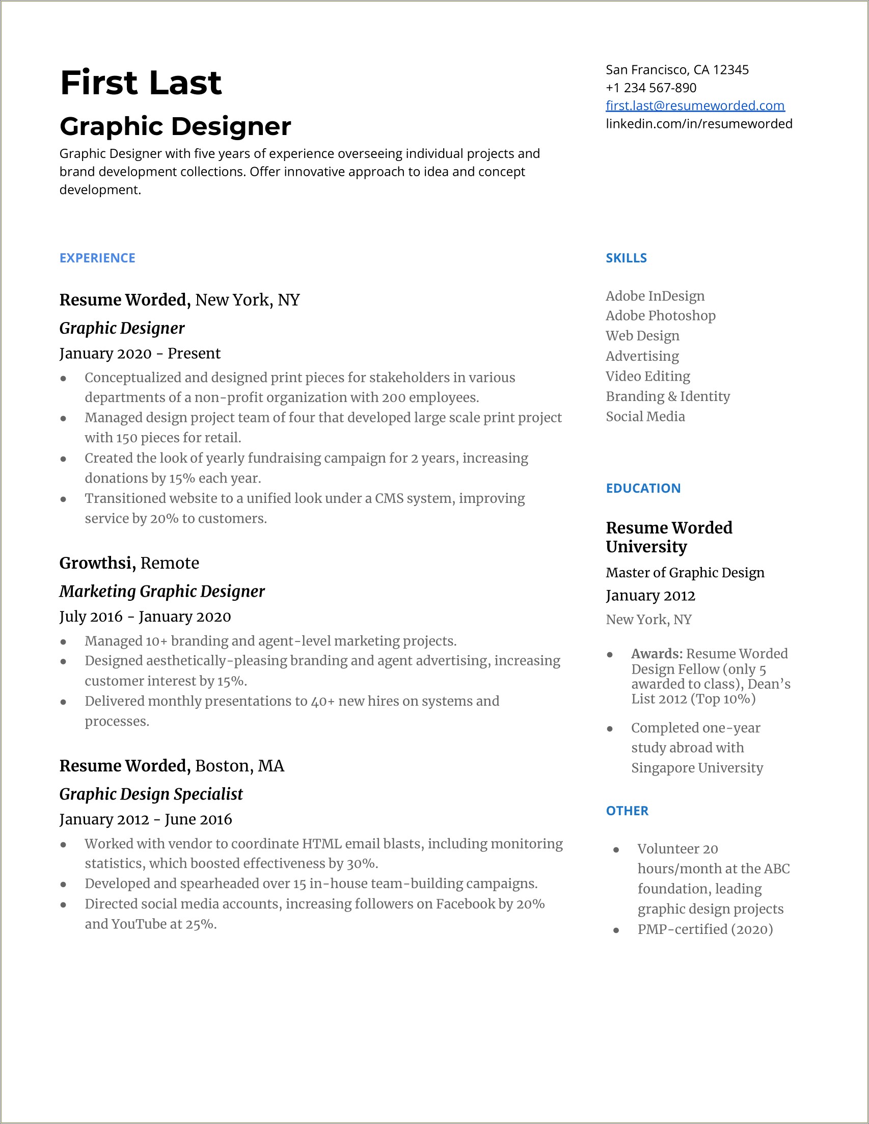 Skills To Put On Graphic Design Resume