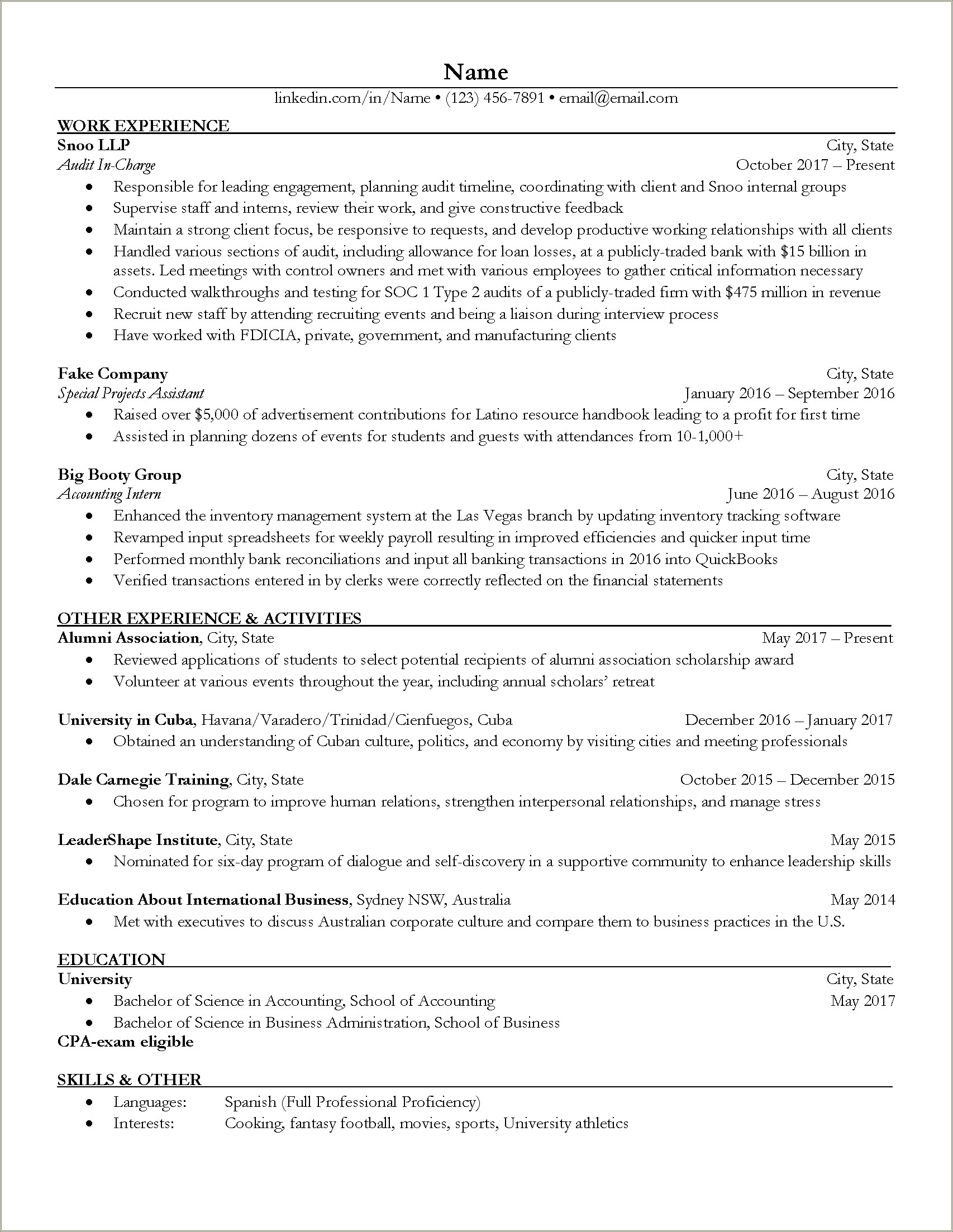 Skills To Put On Resume Accounting Reddit