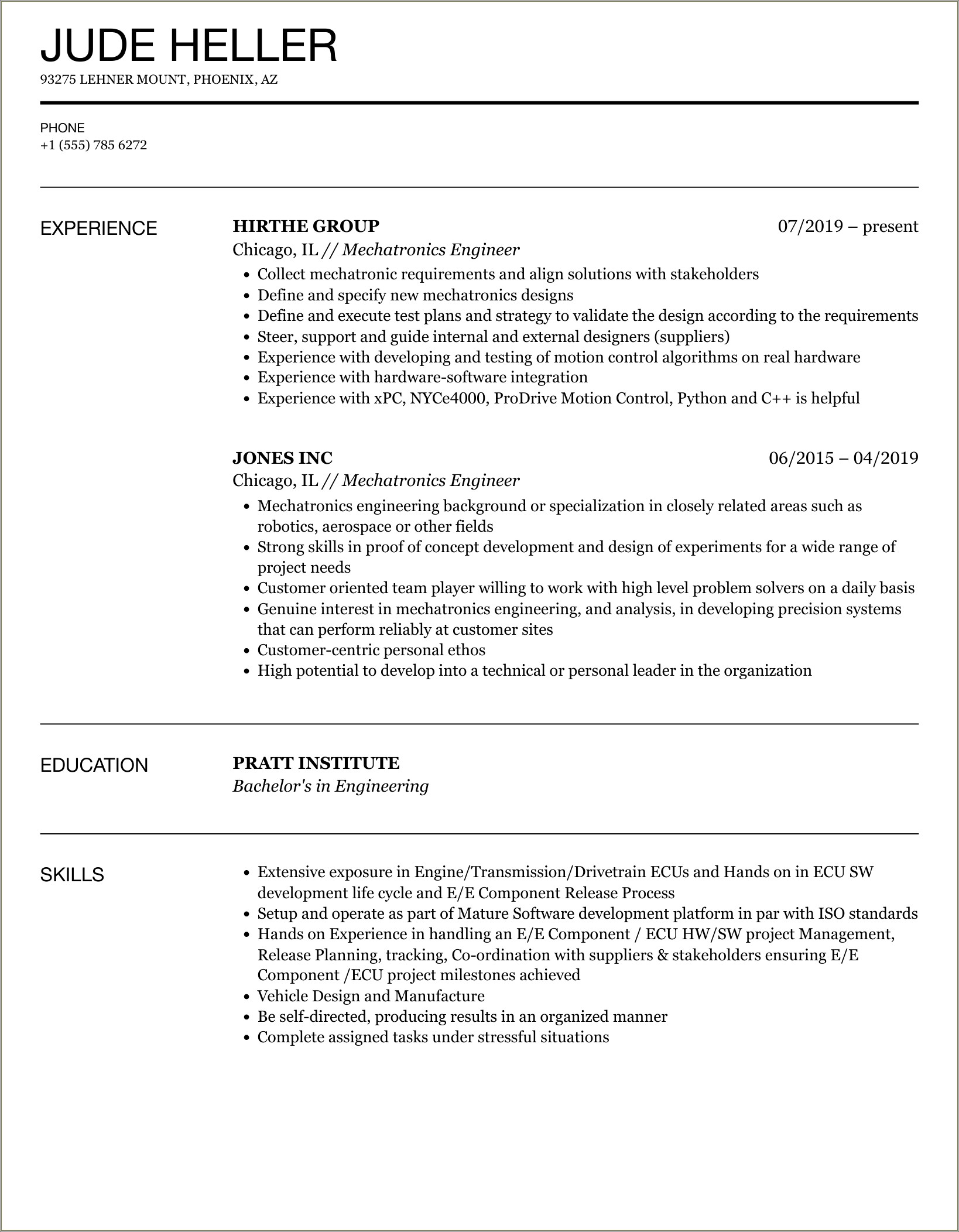 Skills To Put On Resume Engineer