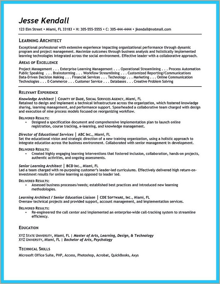 Skills To Put On Resume For Architect