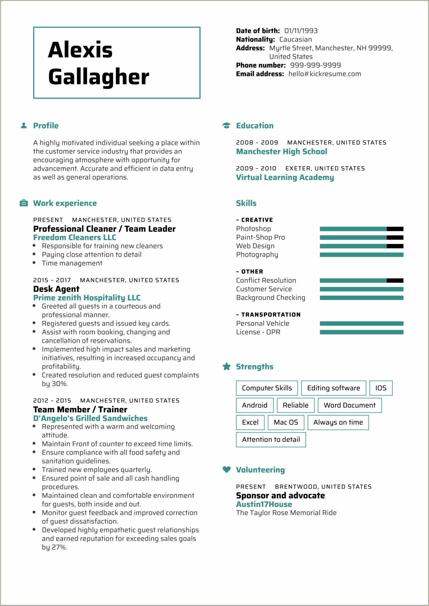 Skills To Put On Resume For Hospitality