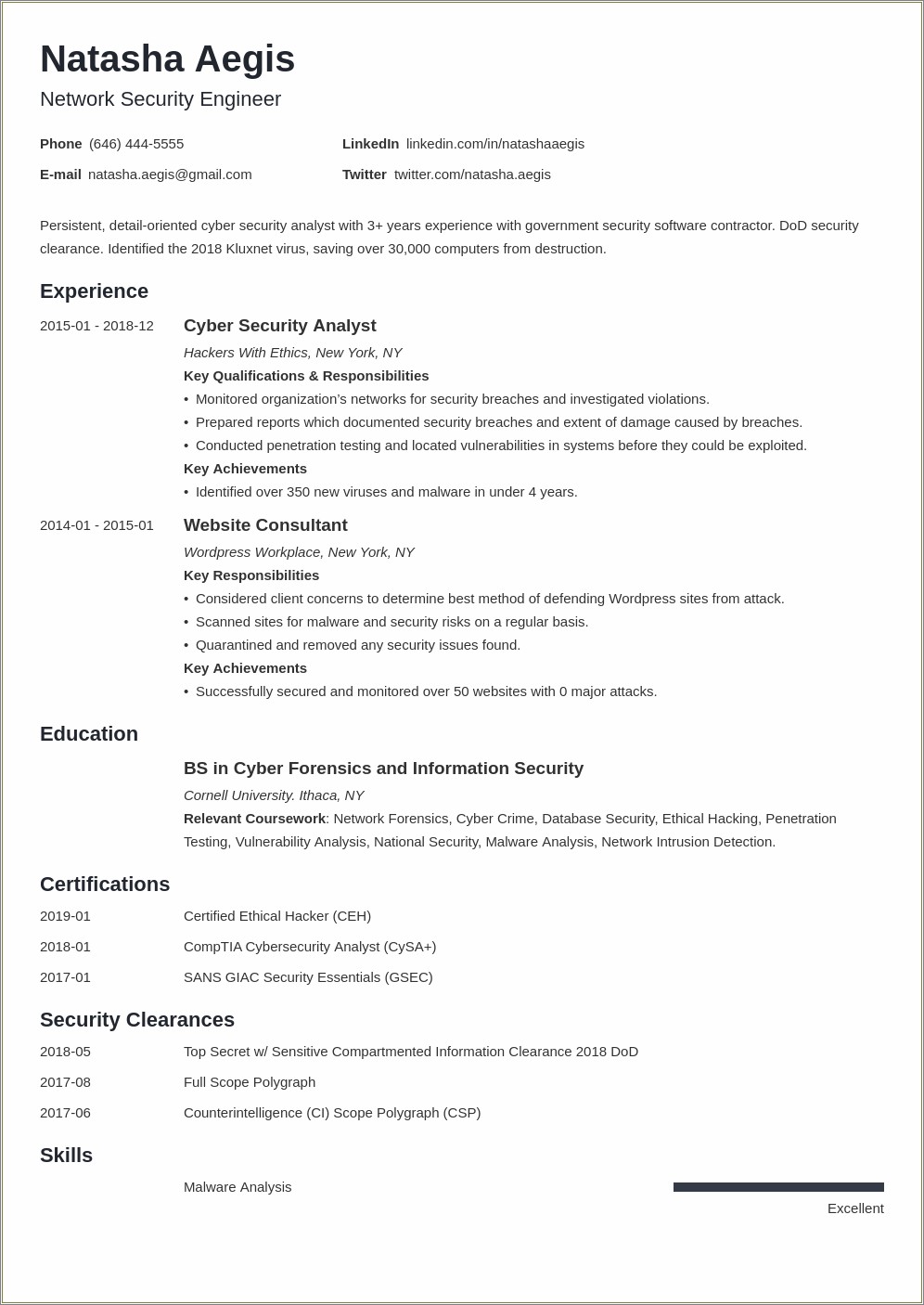 Skills To Put On Resume For Network Security