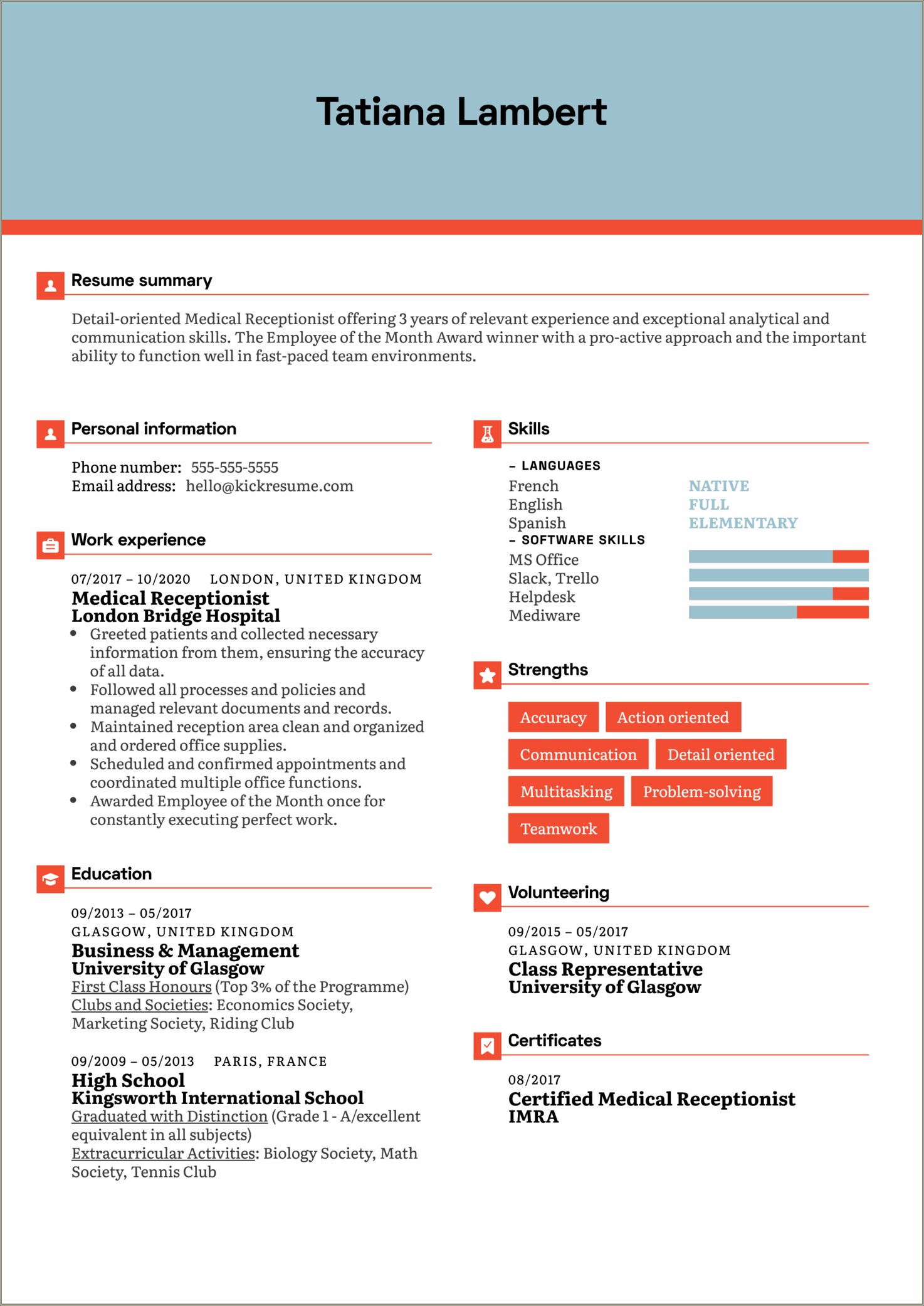 Skills To Put On Resume For Receptionist