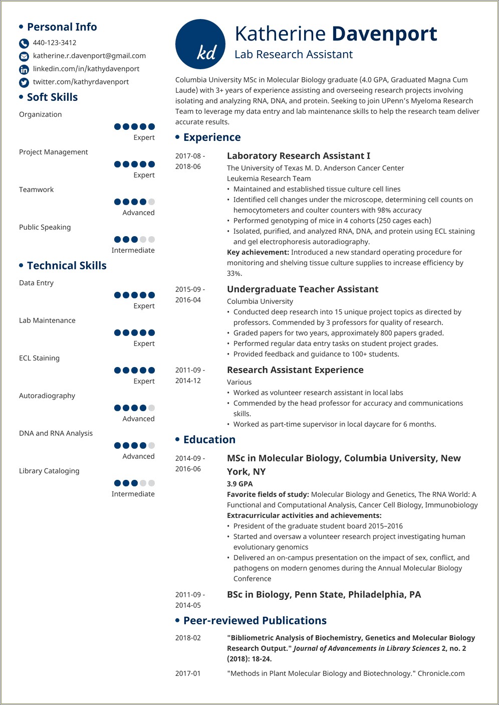 Skills To Put On Resume For Research