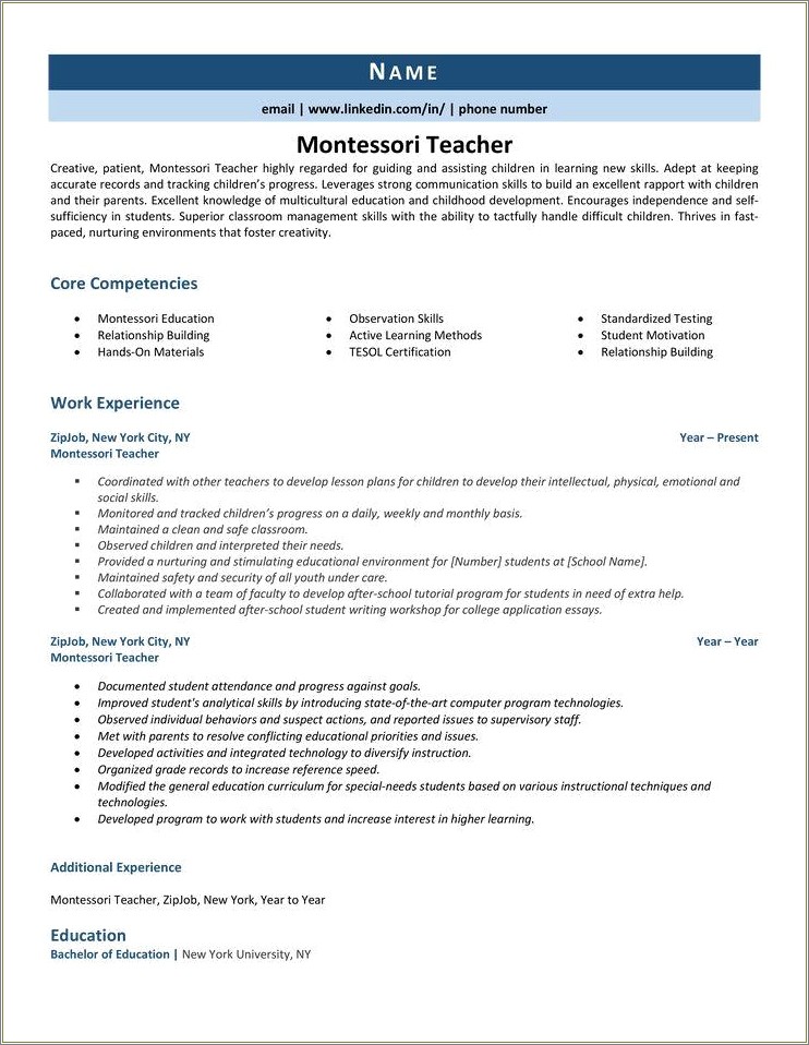 Skills To Put On Resume For Teacher Assistant