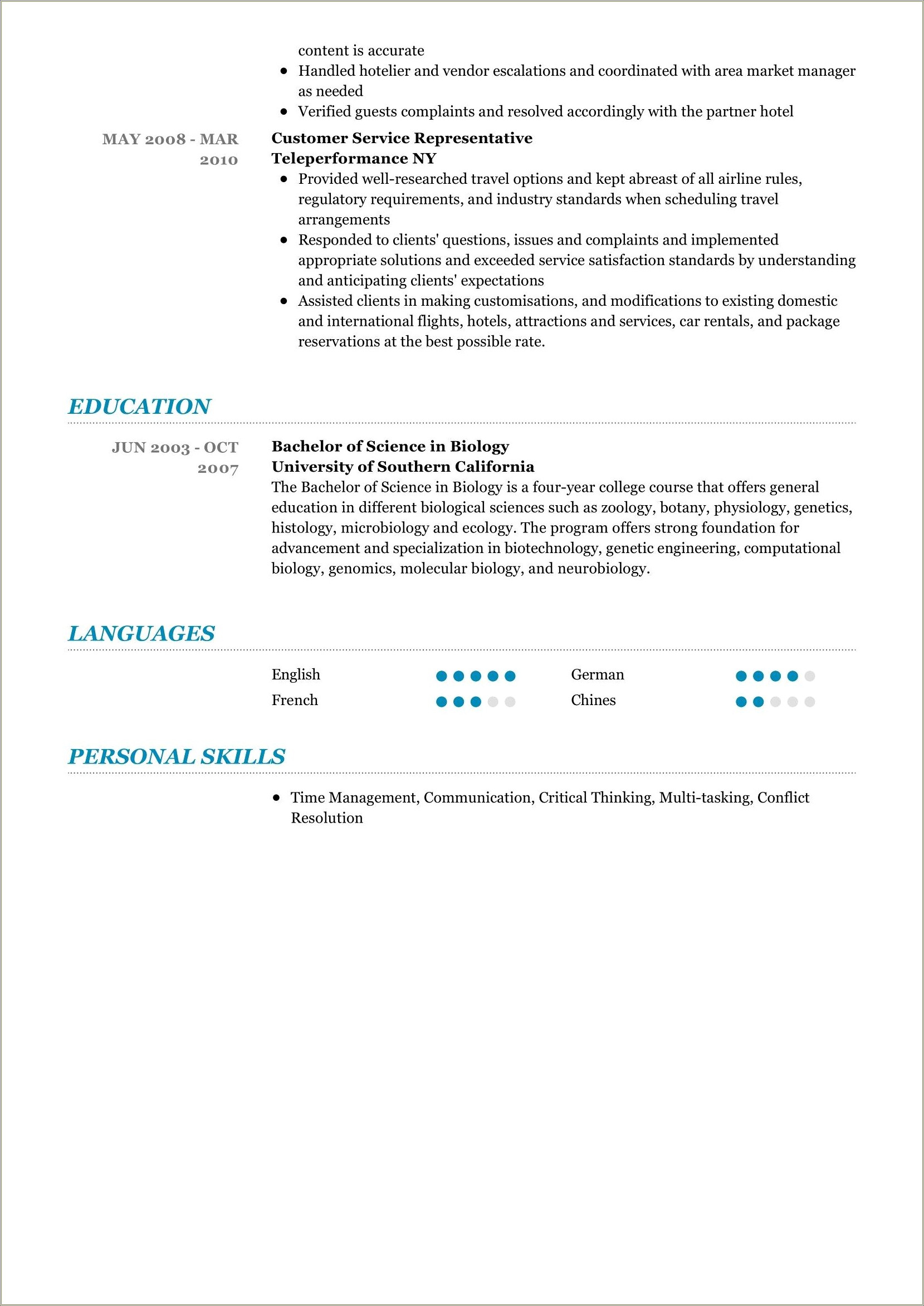 Skills To Put On Resume Microbiology