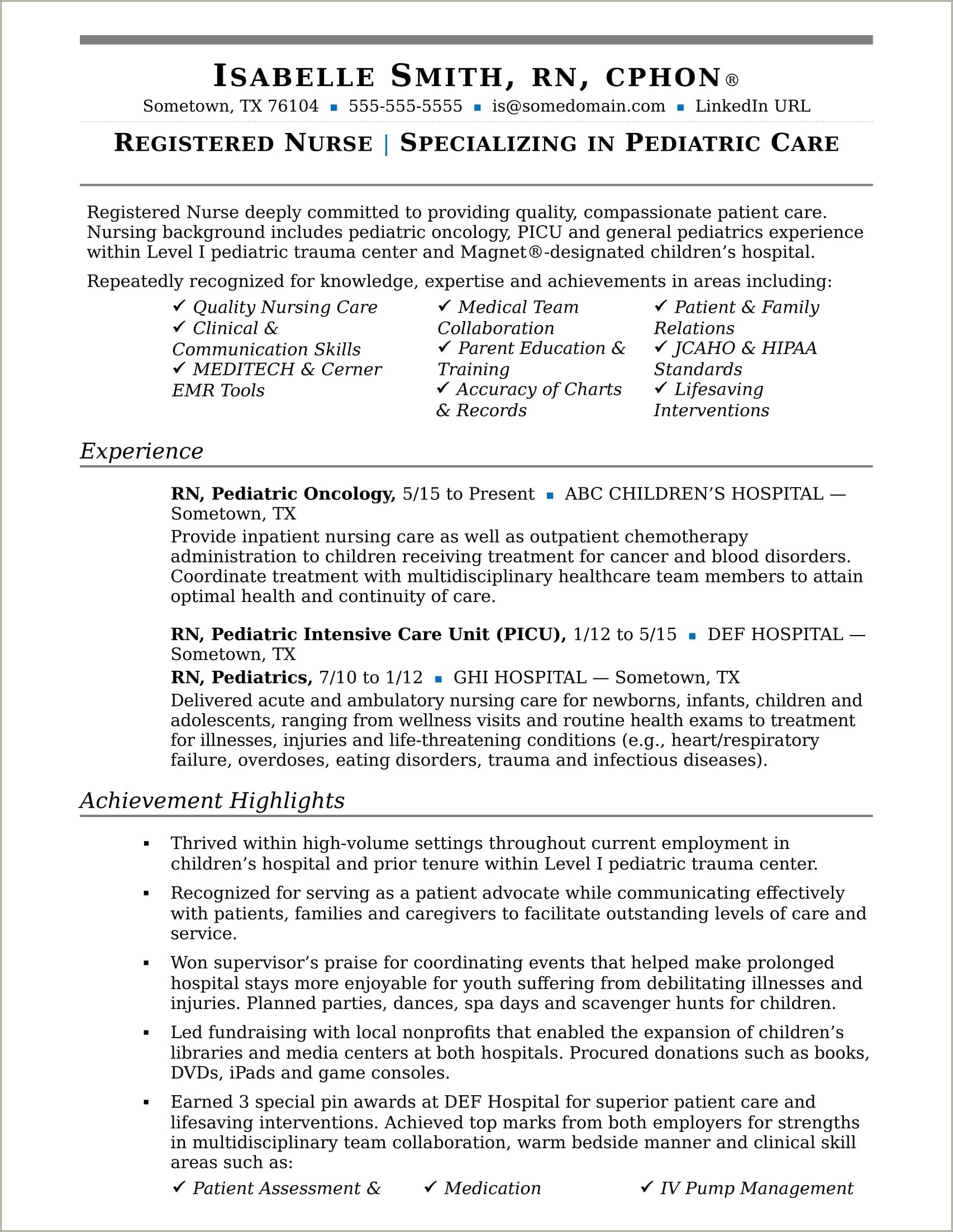 Skills To Put On Resume Registered Nurse