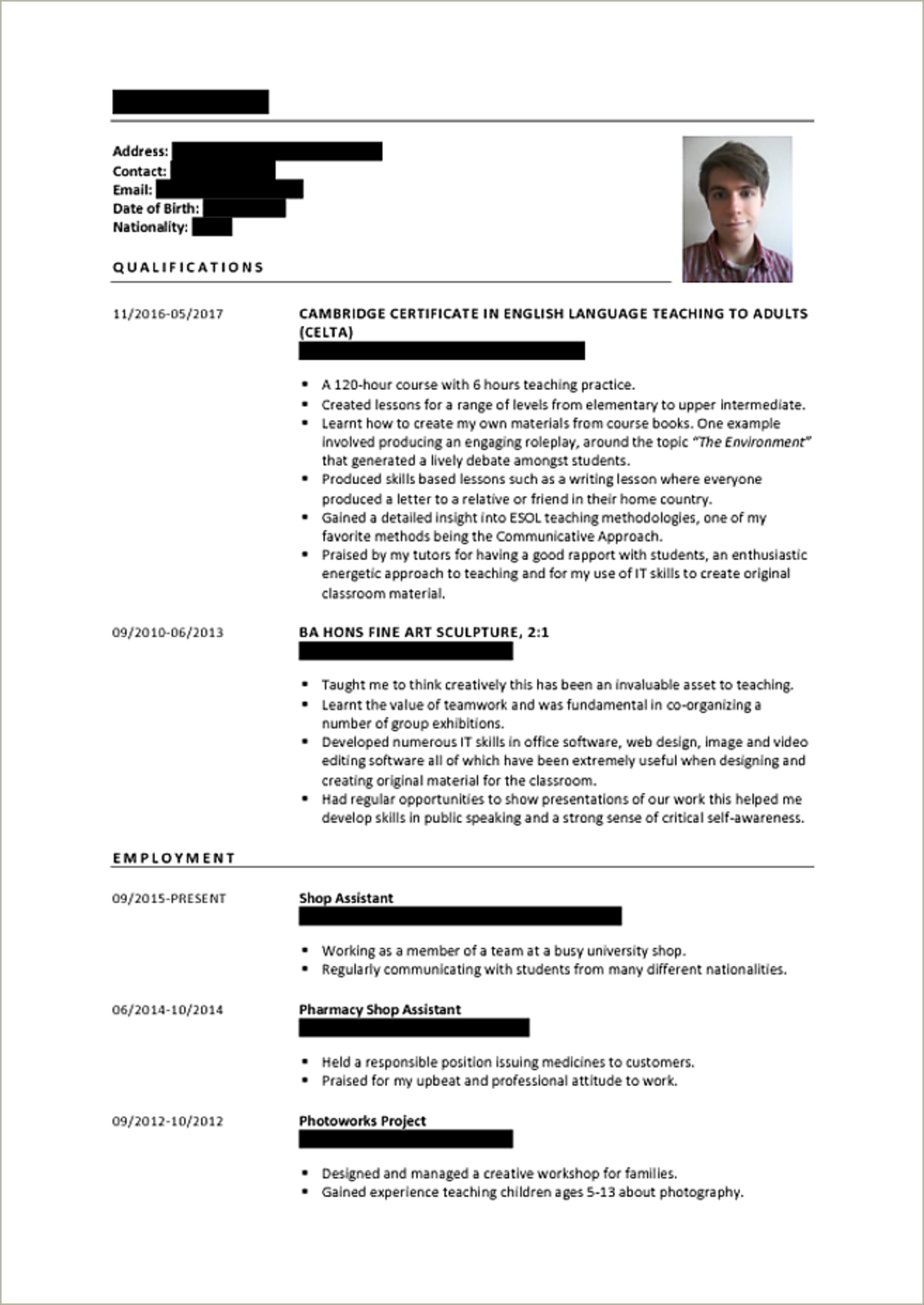 Skills To Put On Tefl Resume