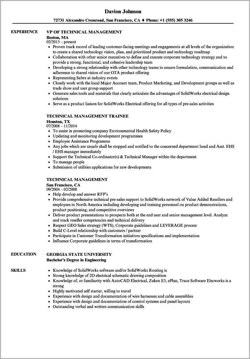 Skills To Use In Technical Resume