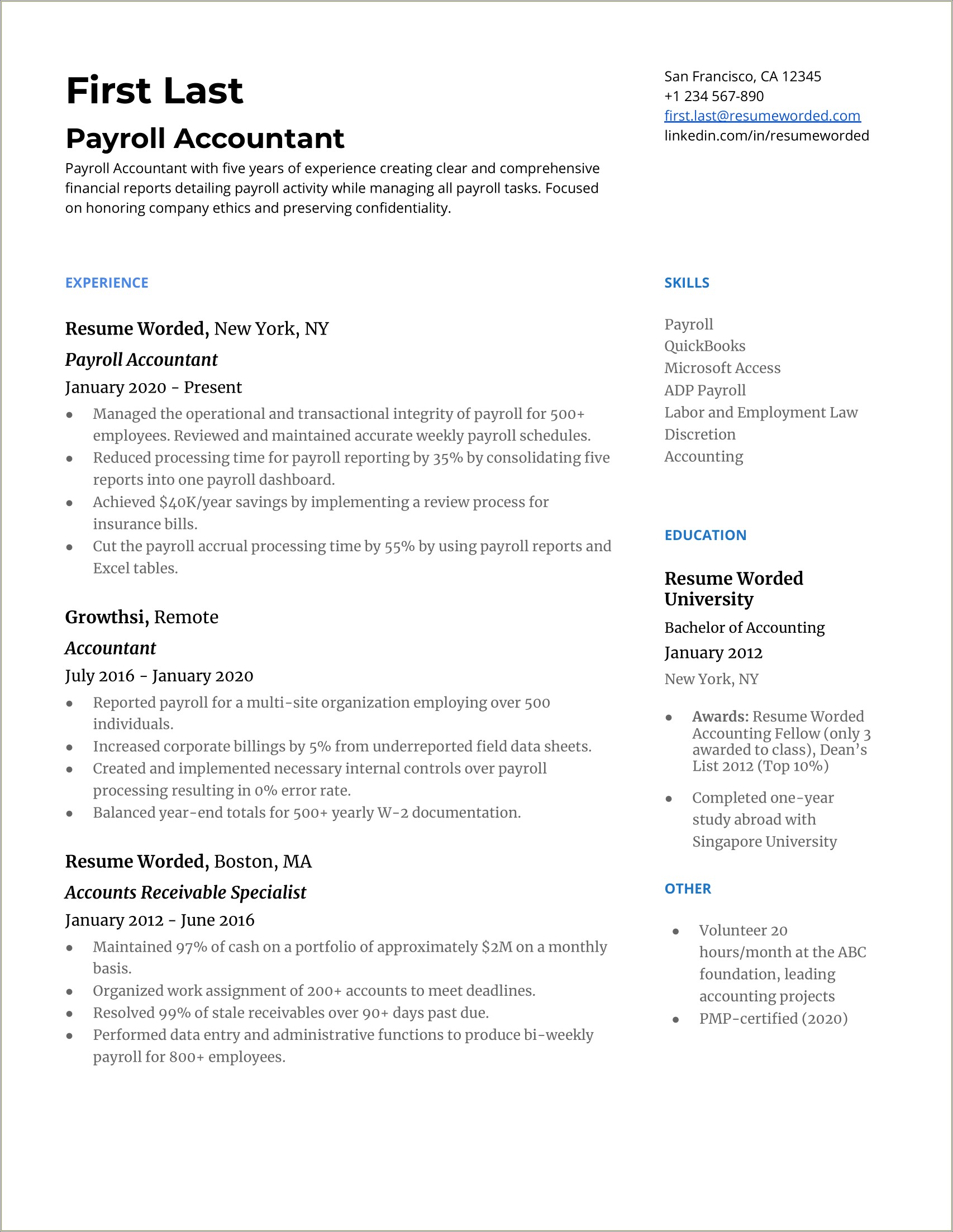 Skills To Use On An Accounting Resume